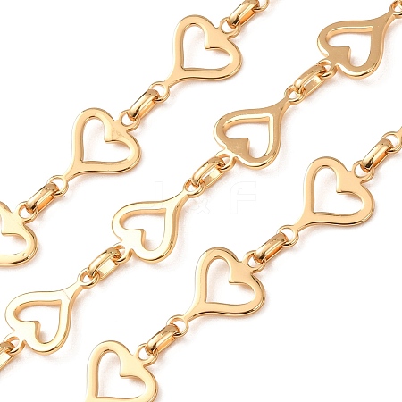 304 Stainless Steel Heart Link Chains SA-CBAE0F2-04G-1