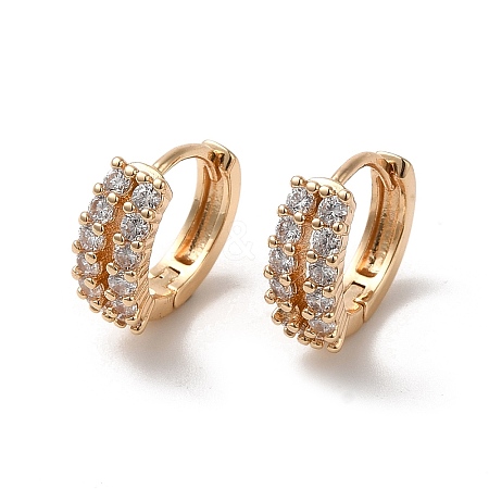 Brass Micro Pave Cubic Zirconia Hoop Earrings EJEW-M238-63KCG-1