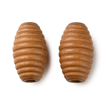 Spray Painted Wooden European Beads WOOD-A029-04C-1