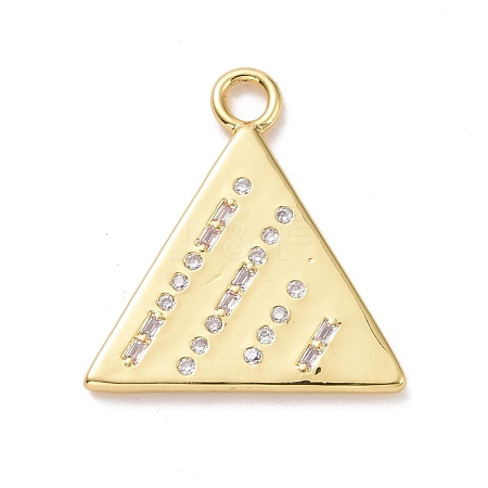 Eco-friendly Brass Micro Pave Clear Cubic Zirconia Pendants KK-D079-12G-1