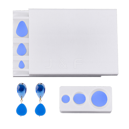 3Pcs Rectangle Plastic Clay Mold TOOL-WH0059-051B-1