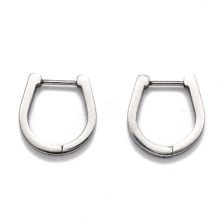 304 Stainless Steel Huggie Hoop Earrings STAS-J033-14B-P-1