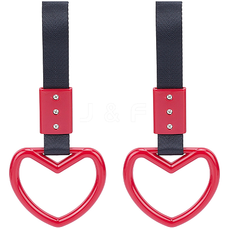 2Pcs ABS Plastic Heart Rear Bumper Warning Handle Ring HJEW-SP0001-49C-1