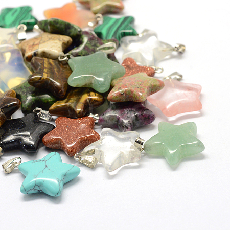 Star Natural & Synthetic Mixed Stone Pendants X-G-Q367-M-1