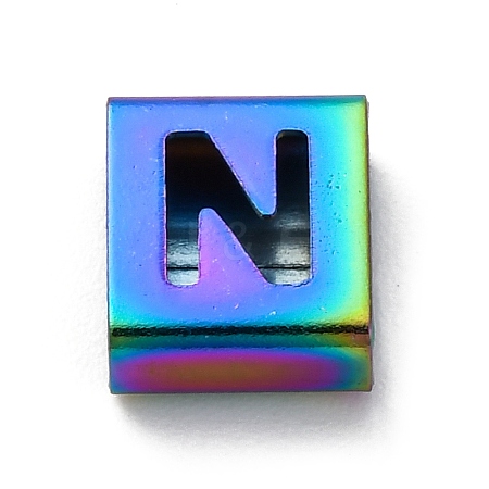 Ion Plating(IP) 304 Stainless Steel Square Slide Charms STAS-L132-19N-M-1