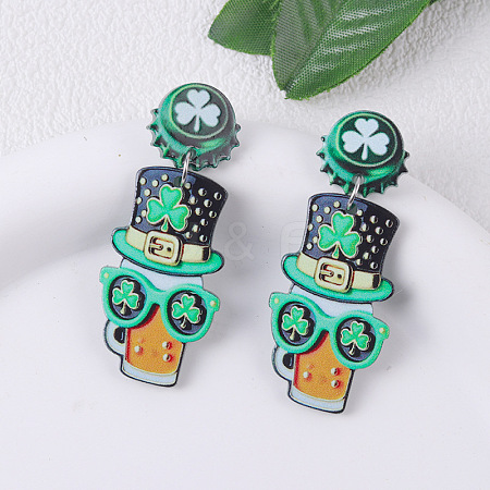 Creative Saint Patrick Style Acrylic Stud Earrings FS-WGAE93E-01-1