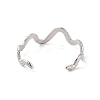 Non-Tarnish 304 Stainless Steel Textured Wavy Open Cuff Bangles for Women BJEW-C065-01P-3