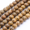 Natural Wenge Wood Beads Strands WOOD-P011-05-4mm-1