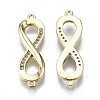 Brass Micro Pave Clear Cubic Zirconia Links Connectors ZIRC-S069-038G-3