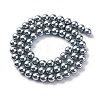 UV Plating Pearlized Glass Pearl Beads Strands GLAA-F128-01A-T23-4