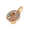 Brass Micro Pave Cubic Zirconia Pendants KK-C076-29Q-G02-2