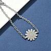 304 Stainless Steel Daisy Link Bracelets BJEW-F500-01P-3