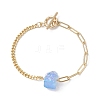 Electroplated Hexagon Prism Natural Quartz Link Bracelets BJEW-JB10753-02-1