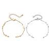 2Pcs 2 Colors 304 Stainless Steel Cross Link Chain Bracelet Making Sets AJEW-JB01380-1