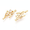 Brass Pave Clear Cubic Zirconia Pendants KK-T077-63G-2