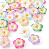 28Pcs 7 Colors Plumeria Flower Opaque Resin Cabochons CRES-TA0001-75-3