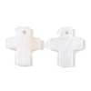 Natural Freshwater Shell Cross Charms SHEL-T020-07-3