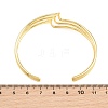 Brass 3 Wavy Line Open Cuff Bangles for Women KK-CBA5A76-02G-5
