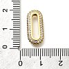 Brass Micro Pave Clear Cubic Zirconia Oval Linking Rings KK-Z093-43G-3