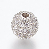 Brass Micro Pave Cubic Zirconia Beads LS-ZIRC-E134-8mm-04P-1