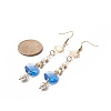 Glass Dangle Earrings with Shell Beads EJEW-JE05187-5