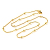 Brass Round Beaded Box Chain Necklaces for Women NJEW-G140-09G-1