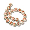 Flower Theme Printed Handmade Porcelain Beads X1-LAMP-D303-06C-03-2