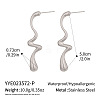 304 Stainless Steel Wavy Dangle Earrings for Women LS-XZ4917-2-2