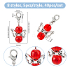 40Pcs 8 Styles Angel Glass & Alloy Pendant Decorations HJEW-FH00076-2