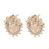 Brass Heart Stud Earrings EJEW-Z131-01KCG-4