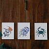 MAYJOYDIY US 1 Set Sea Animal PET Hollow Out Drawing Painting Stencils DIY-MA0005-24-3