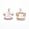 Light Gold Plated Alloy Enamel Pendants PALLOY-TAC0011-12-2