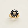 Adjustable Brass Micro Pave Cubic Zirconia Cuff Open Rings for Women YI2958-1-3