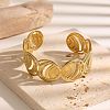 304 Stainless Steel Hollow Ring Open Cuff Bangles for Women WG17EC0-01-1