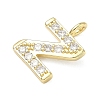 Brass Micro Pave Clear Cubic Zirconia Pendants KK-I476-01G-Z-2