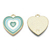 Rack Plating Light Gold Alloy Enamel Pendants ENAM-Q444-014I-RS-2