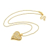 Brass Micro Pave Clear Cubic Zirconia Pendant Necklaces LS-NJEW-M220-01A-G-2