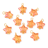 10Pcs Glass Pendants PALLOY-YW00065-07-1