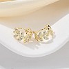 Brass Clear Cubic Zirconia Hoop Earrings EJEW-Q014-01G-4