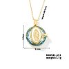 Luxury Fashionable American and European Style Brass Glass Virgin Mary Pendant Necklaces for Women DB7560-6-1