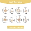 DICOSMETIC 16Pcs 8 Styles Brass Micro Pave Cubic Zirconia Pendants KK-DC0002-83-5