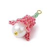 Seed Beads Beaded Charms PALLOY-MZ00363-01-3