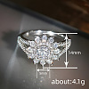 Brass Micro Pave Clear Cubic Zirconia Finger Rings for Women WG798F9-01-5