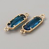 Golden Plated Brass Pave Glass Connector Charms FIND-WH0110-728G-07-2