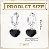 1 Pair Heart Brass Hoop Earrings EJEW-LP0007-050-2