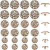 CHGCRAFT 30Pcs 3 Style Alloy Shank Buttons FIND-CA0004-77LG-1