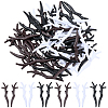 30 Pairs 3 Colors Plastic Snowman Hand Branch Antler AJEW-GF0012-64A-1