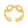 304 Stainless Steel Oval Link Chain Open Cuff Rings for Women RJEW-G321-03G-3