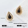 304 Stainless Steel Rhinestone Stud Earrings for Women PM4450-4-1