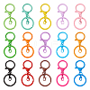  30Pcs 15 Colors Spray Painted Iron Key Rings DIY-TA0005-76-10